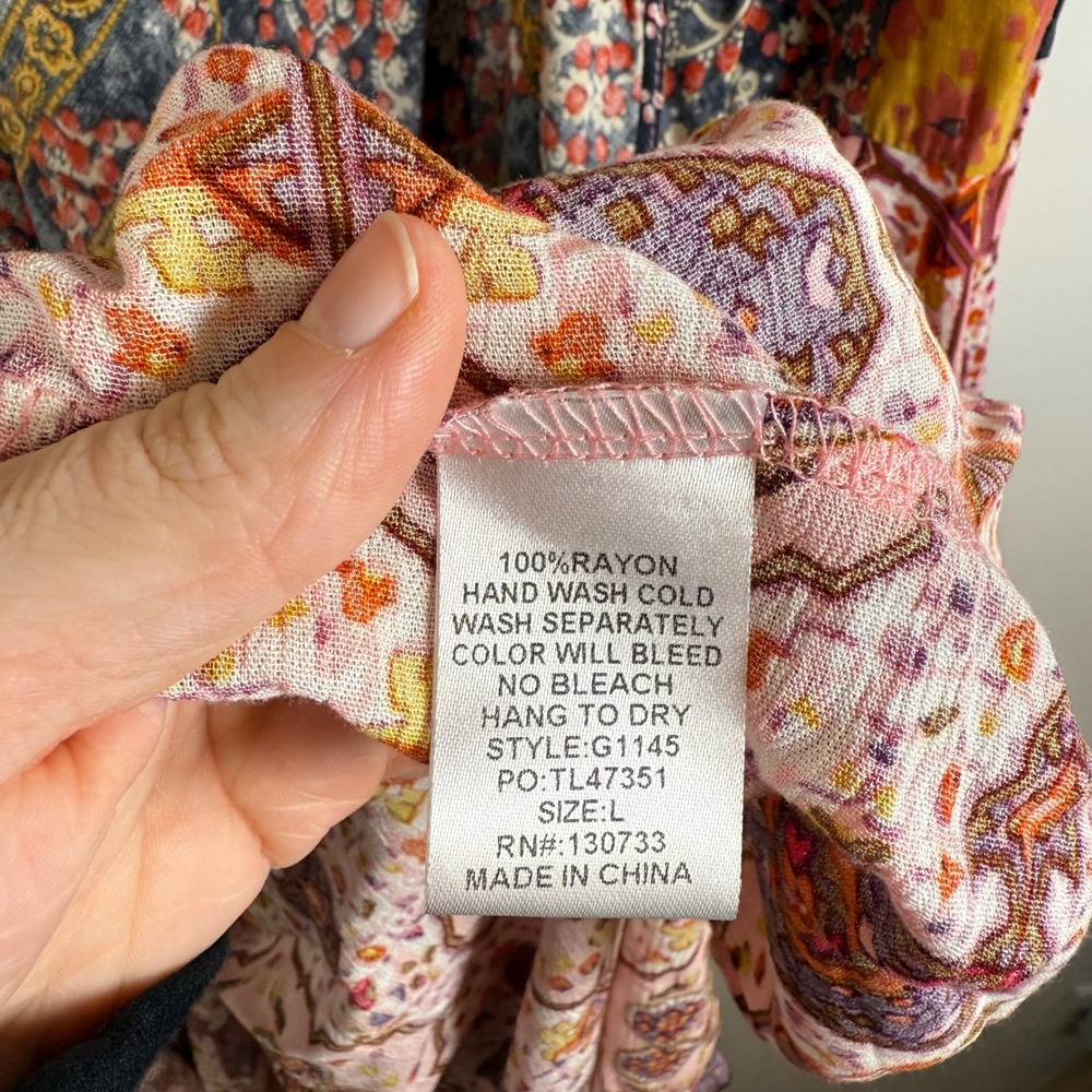 Umgee BOHO Patchwork Print Kimono Duster Cardigan… - image 7